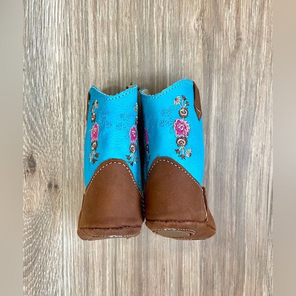 Little Cowpokes Square Toe Booties 354-TURQ-BOOTS Size 1 Baby Western Boots - Picture 8 of 9